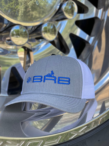 Grey, White, & Blue BRB Trucker Hat