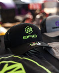 BRB Logo Black and Neon Yellow Trucker Hat